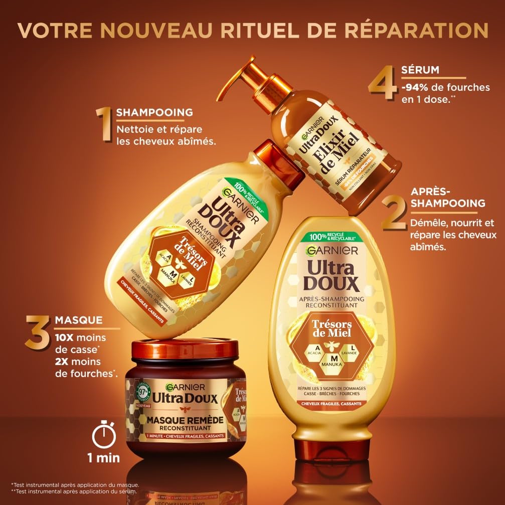 garnier-ultra-doux-tr-sors-de-miel-routine-reconstituante-shampooing-apr-s-shamp image 3