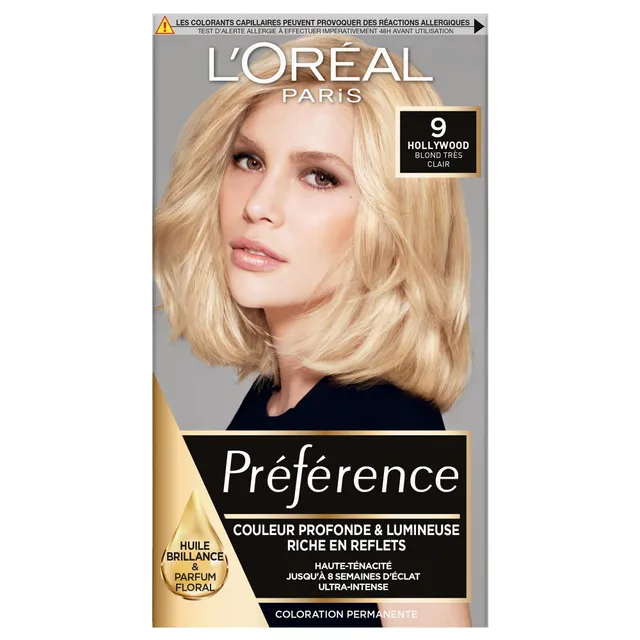 l-or-al-paris-pr-f-rence-coloration-permanente-hollywood-9-0-blond-tr-s-clair image 1