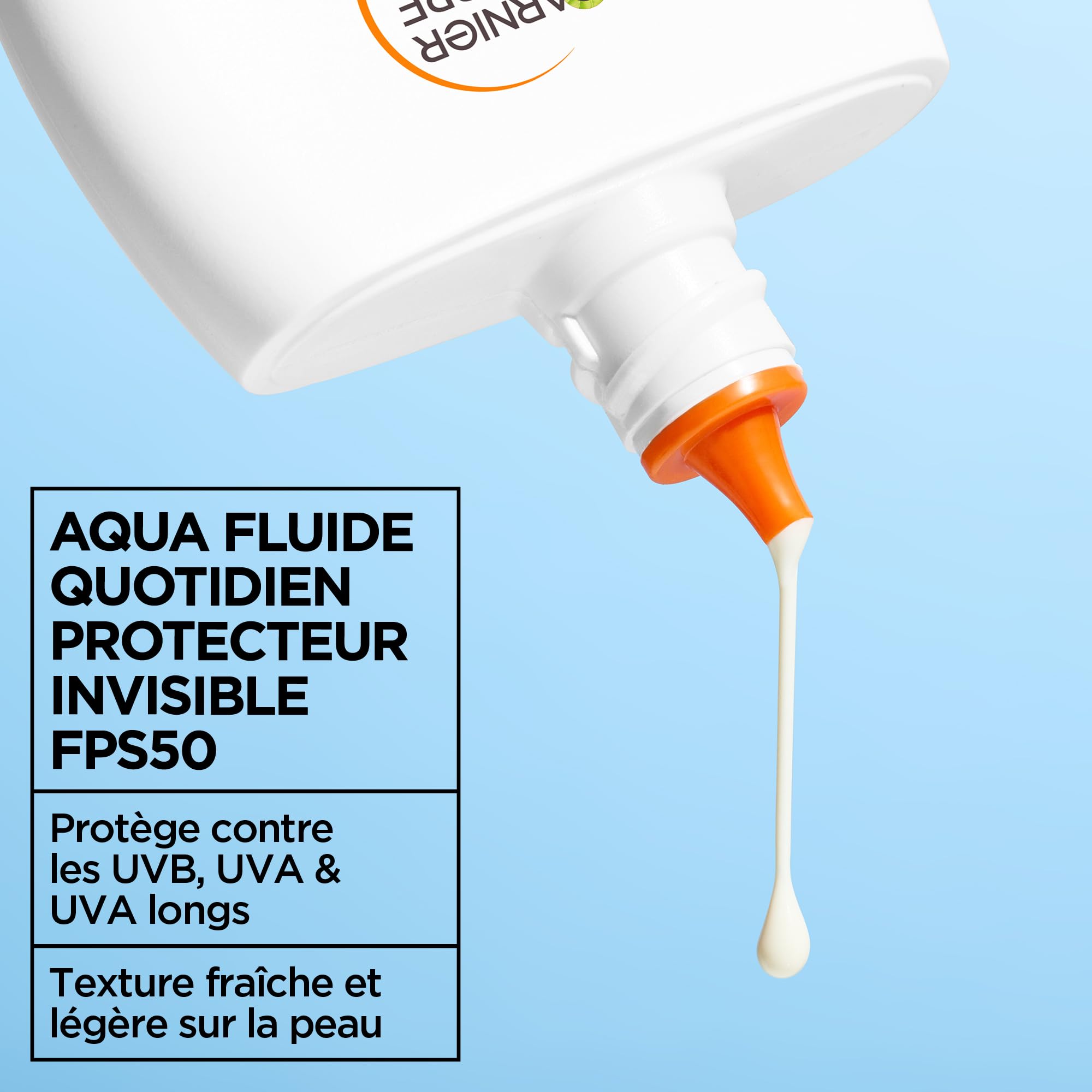 garnier-ambre-solaire-aqua-fluide-visage-invisible-spf50-hyaluron-40-ml image 2