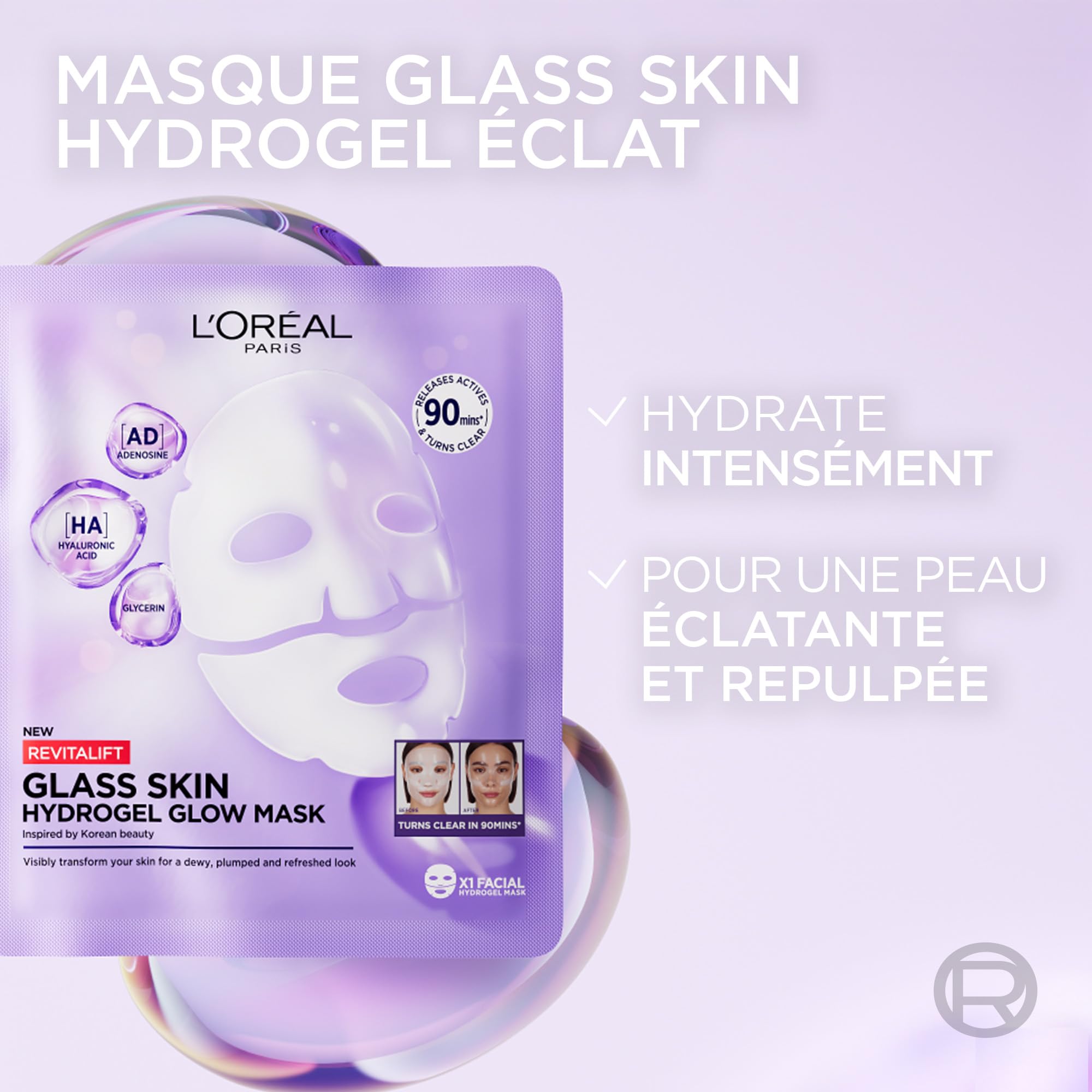 l-or-al-paris-revitalift-filler-glass-skin-masque-hydrogel-clat-lot-de-4-x-50-ml image 3