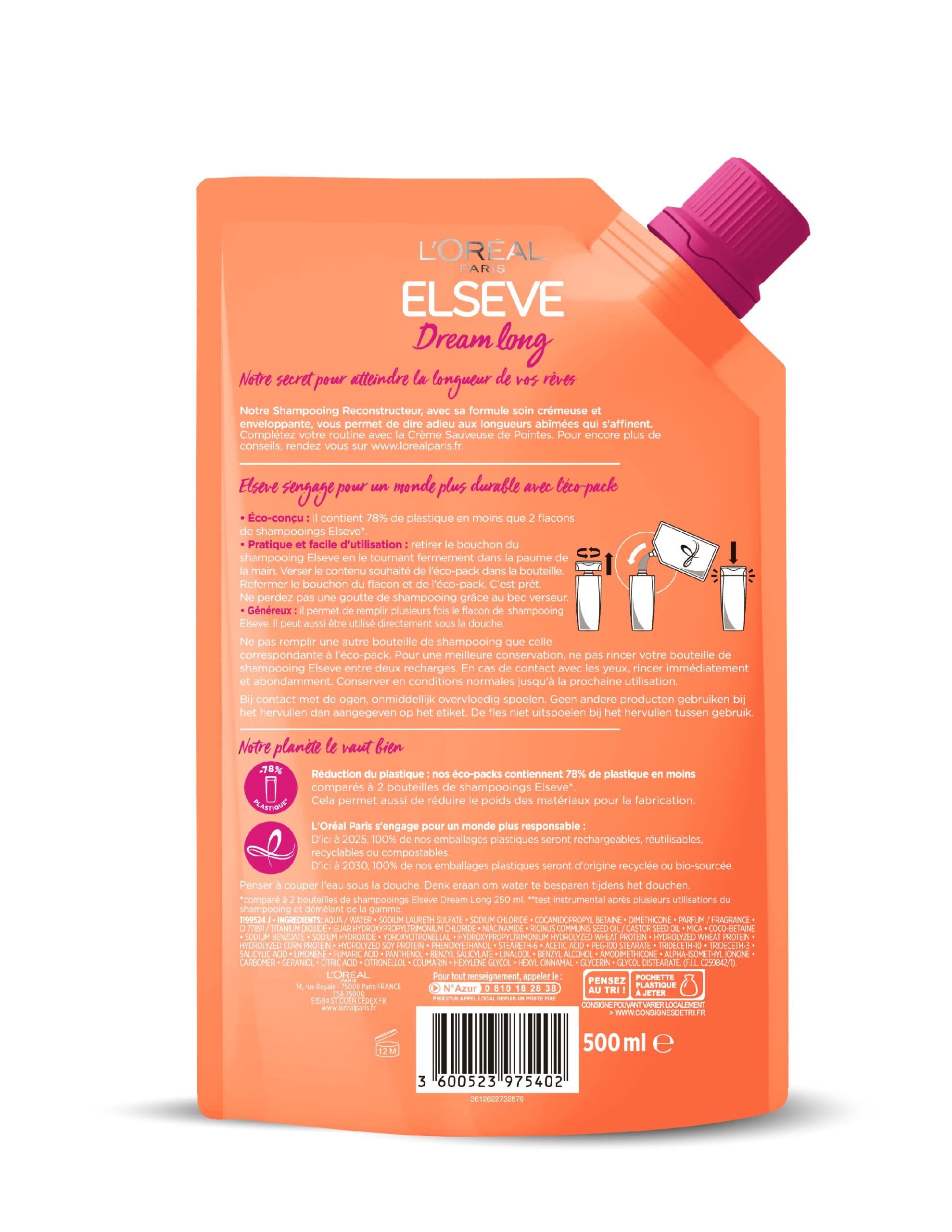 l-or-al-paris-elseve-dream-long-recharge-shampooing-reconstructeur-500-ml image 2