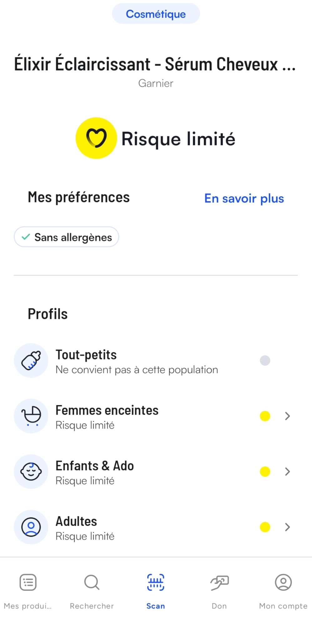 Léger effet sur moi